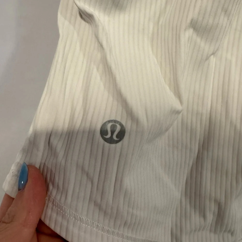 Lululemon White Ribbed Racerback Tank Top - Picture 3 of 4